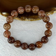 Natural Copper Rutilated Quartz Beads Bracelet 天然銅髮晶手镯 38.12g 17cm 12.1mm 17 Beads - Huangs Jadeite and Jewelry Pte Ltd