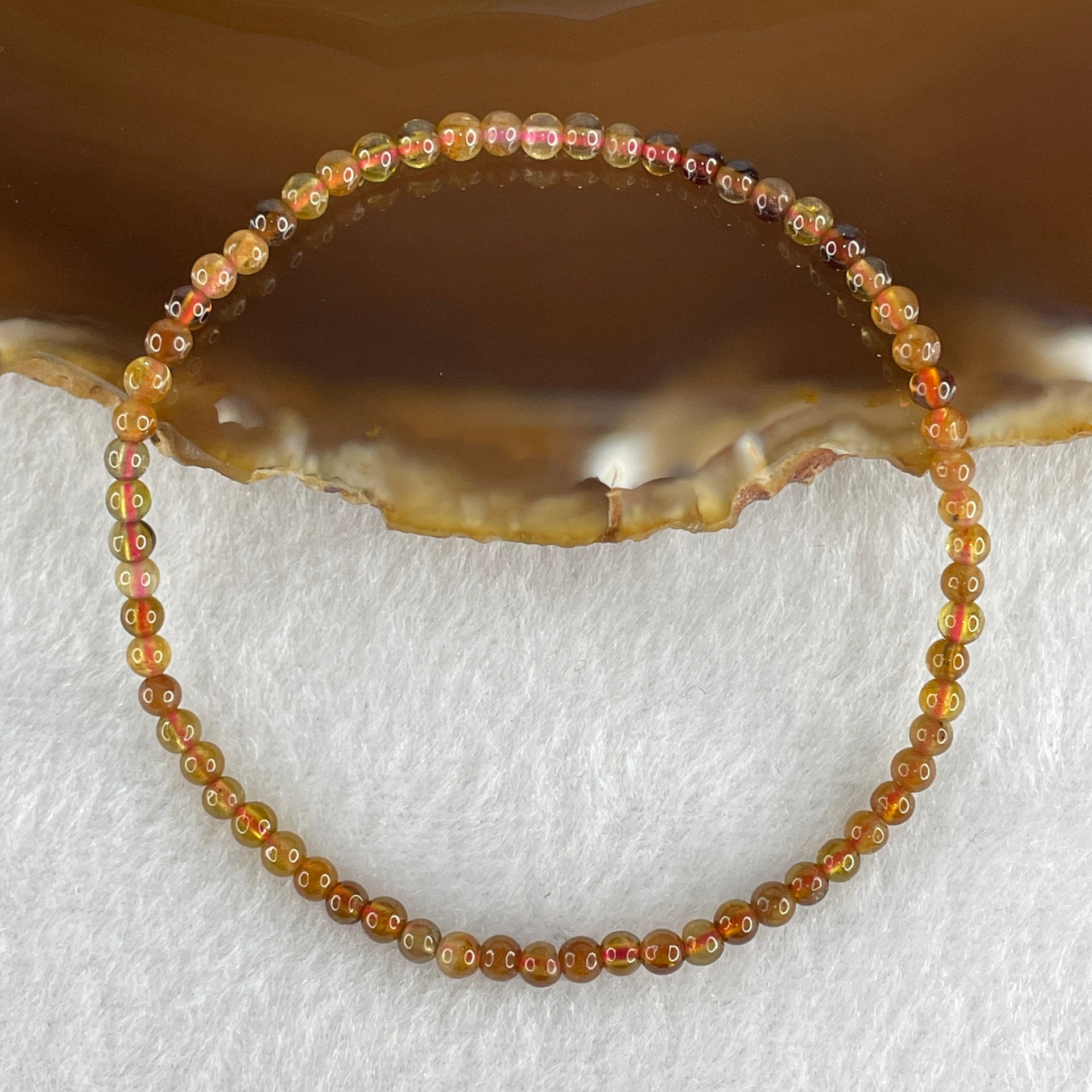 Natural Yellow Tourmaline Crystal Beads Bracelet 2.69g 16cm 3.2mm 66Beads - Huangs Jadeite and Jewelry Pte Ltd