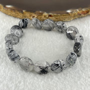 Natural Black Tourmaline Round Beads Bracelet 20.18g 15cm 12.0mm 15Beads - Huangs Jadeite and Jewelry Pte Ltd