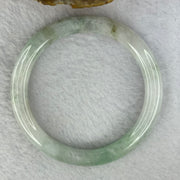 Type A Mixed Green Jadeite Bangle 39.72g Inner Diameter 57.2mm 8.7 by 8.4mm (External Lines) - Huangs Jadeite and Jewelry Pte Ltd