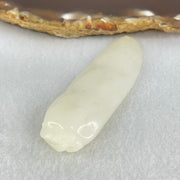 Natural White Nephrite Peapod Pendant 18.22g 60.8 by 19.1 by 11.9mm - Huangs Jadeite and Jewelry Pte Ltd