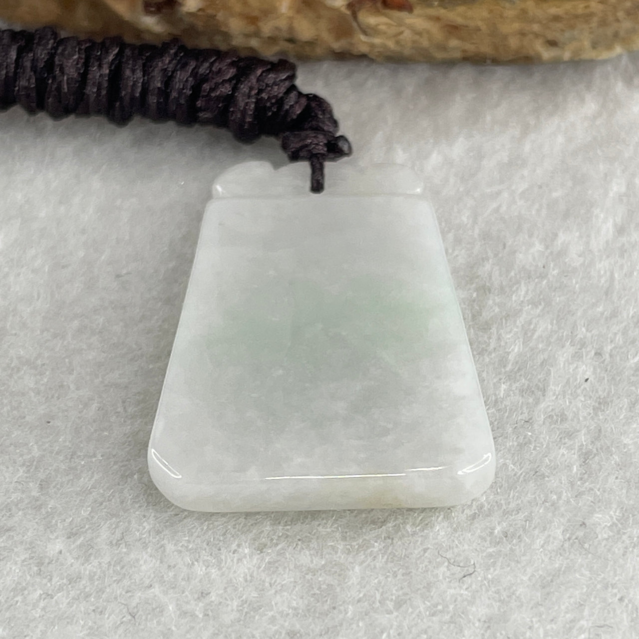 Natural Type A Faint Lavender with Green Jadeite Wu Shi Pai Pendant 6.86g 32.0 by 21.8 by 3.3mm - Huangs Jadeite and Jewelry Pte Ltd