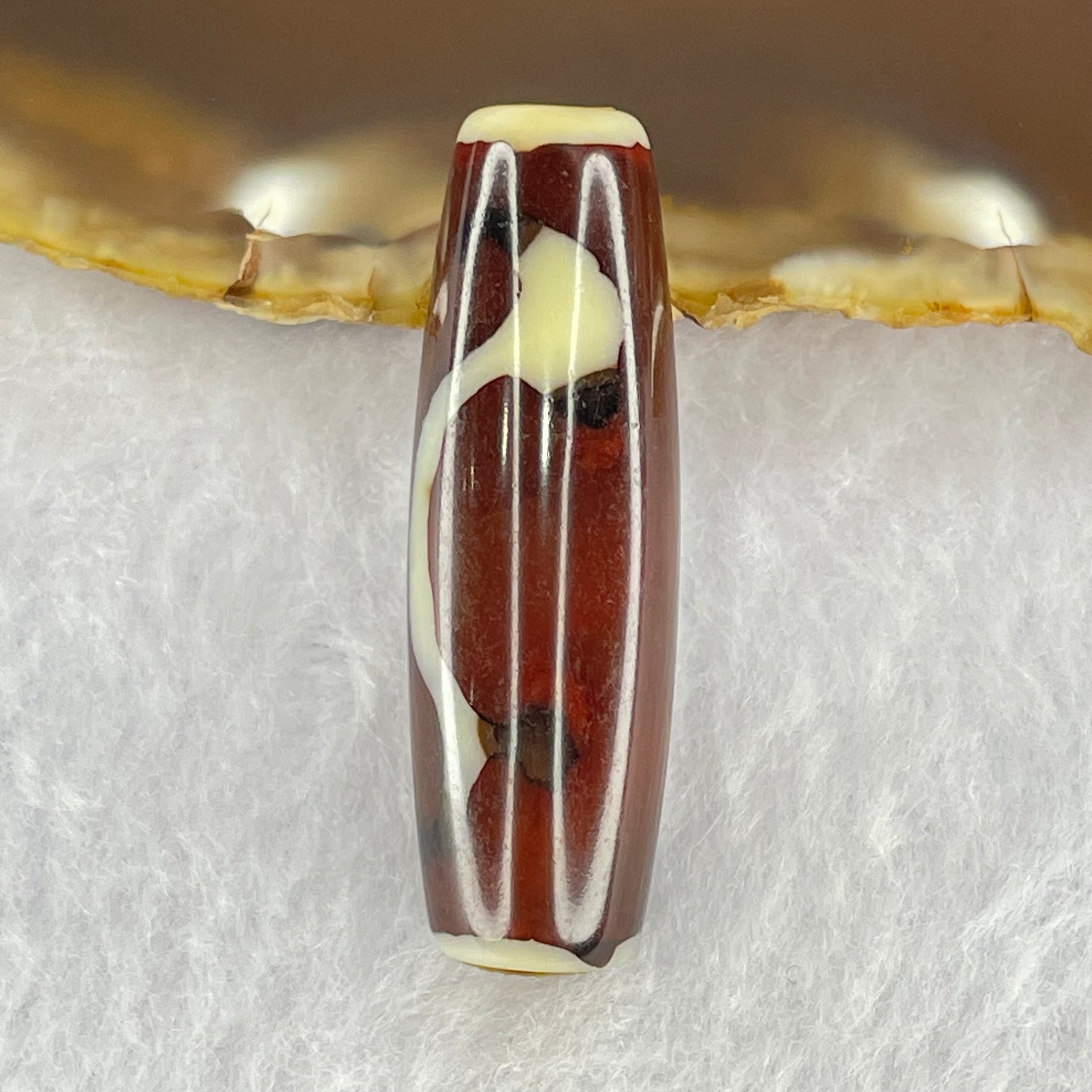 Natural Powerful Tibetan Old Oily Agate Ruyi Dzi Bead Heavenly Master (Tian Zhu) 如意天珠 8.72g 38.2 by 12.1mm - Huangs Jadeite and Jewelry Pte Ltd