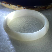 Certified Type A White to Colorless Jadeite Oval Bangle Internal Diameter 53.4mm 40.46g 12.6 by 7.0mm ( Slight Internal Lines ) - Huangs Jadeite and Jewelry Pte Ltd