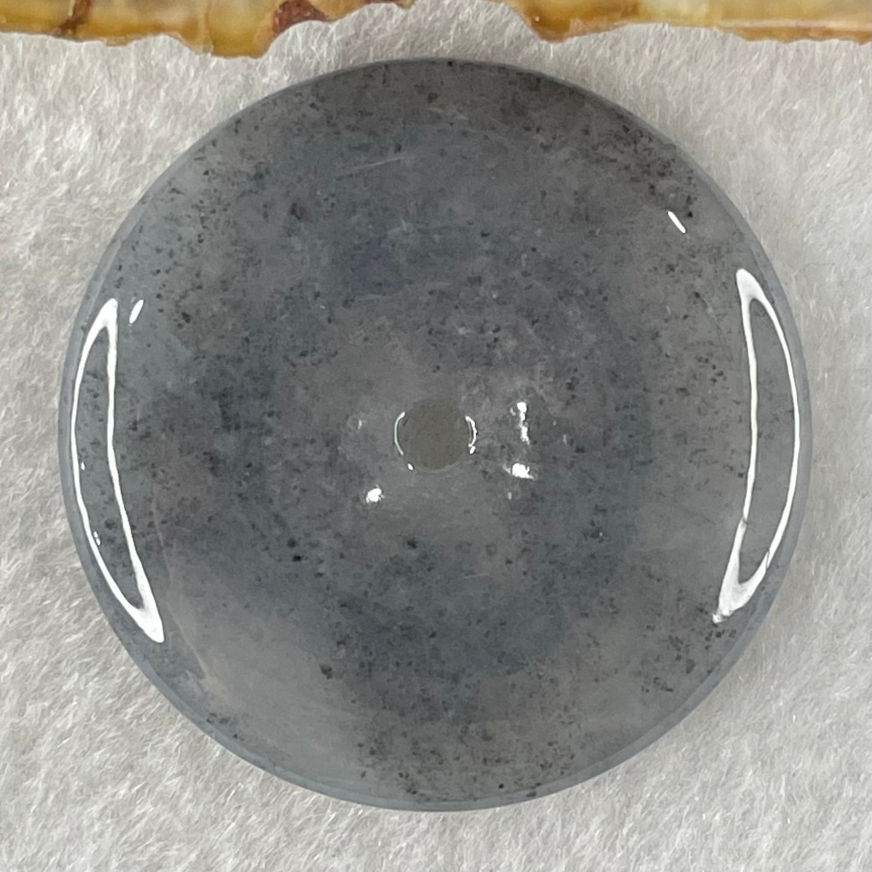 Type A Semi Icy Wuji Grey with Lavender Jadeite Ping An Kou Pendant 13.82g 35.3 by 5.4mm - Huangs Jadeite and Jewelry Pte Ltd