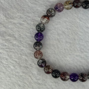 Very Good Grade Natural Transparent Yellow Black Super 7 Beads Bracelet 非常好的等级天然透明深黄黑色超级七珠手链 11.65g 16cm 6.8mm 29 Beads - Huangs Jadeite and Jewelry Pte Ltd