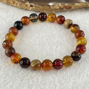 Natural Muti Color Amber Beads Bracelet 7.90g 16cm 8.8mm 22 Beads - Huangs Jadeite and Jewelry Pte Ltd