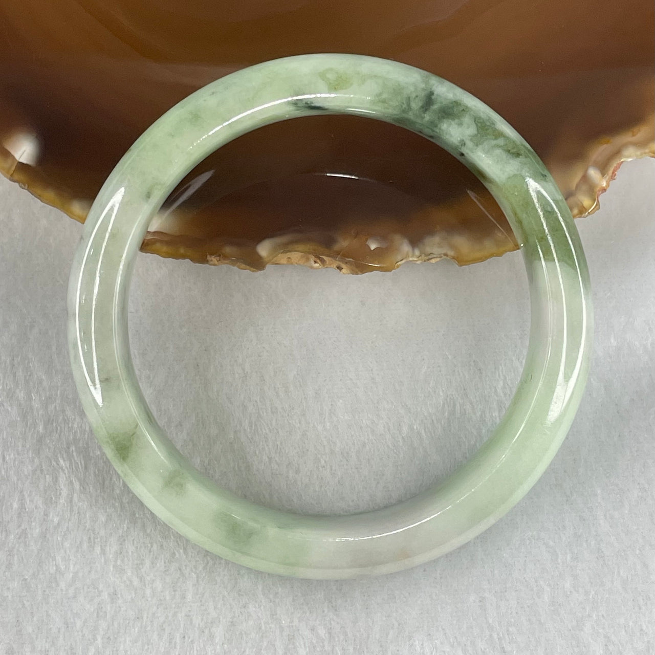 Type A Light Blueish Green with Dark Blueish Green Flora piao Hua Bangle Inner Diameter 58.6mm 61.02g 13.0 by 58.6mm (Close to Perfect) - Huangs Jadeite and Jewelry Pte Ltd