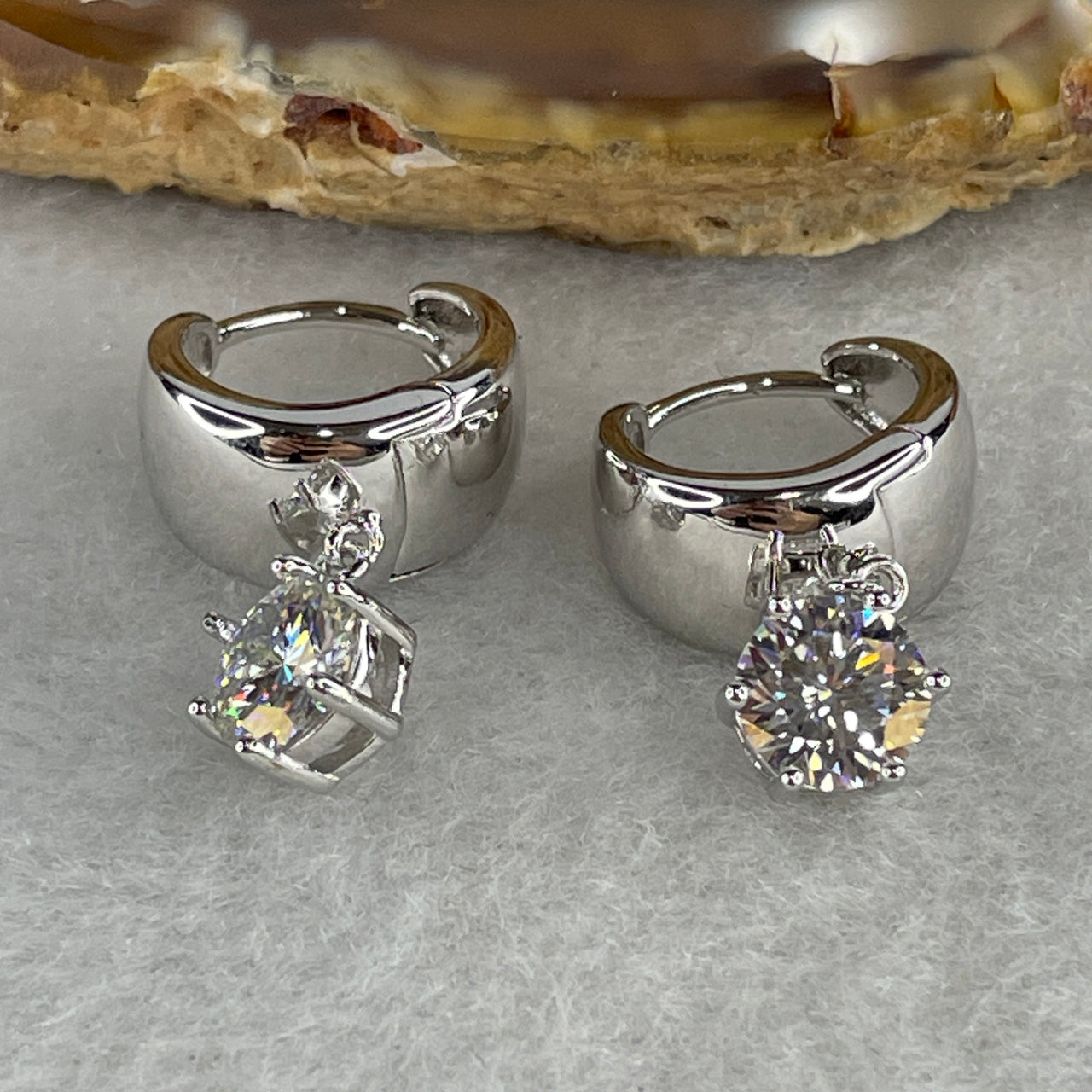 Certified 2ct Total Moissanite Stud Earrings S925 Silver - 1.0ct Each D Color Round Brilliant Cut Diamond Simulants - 4.76g Premium Studs 6.8x3.5mm