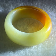 Type A Brownish Yellow and Green Jadeite Ring 6.24g 8.9 by 4.3mm US7.3 HK 16 (Very Slight Internal Line) - Huangs Jadeite and Jewelry Pte Ltd