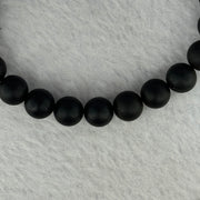Natural Dark Matt Black Amber Beads Bracelet 天然大黑天翁琥珀手链 6.31g 14.5cm 8.2mm 22 Beads - Huangs Jadeite and Jewelry Pte Ltd