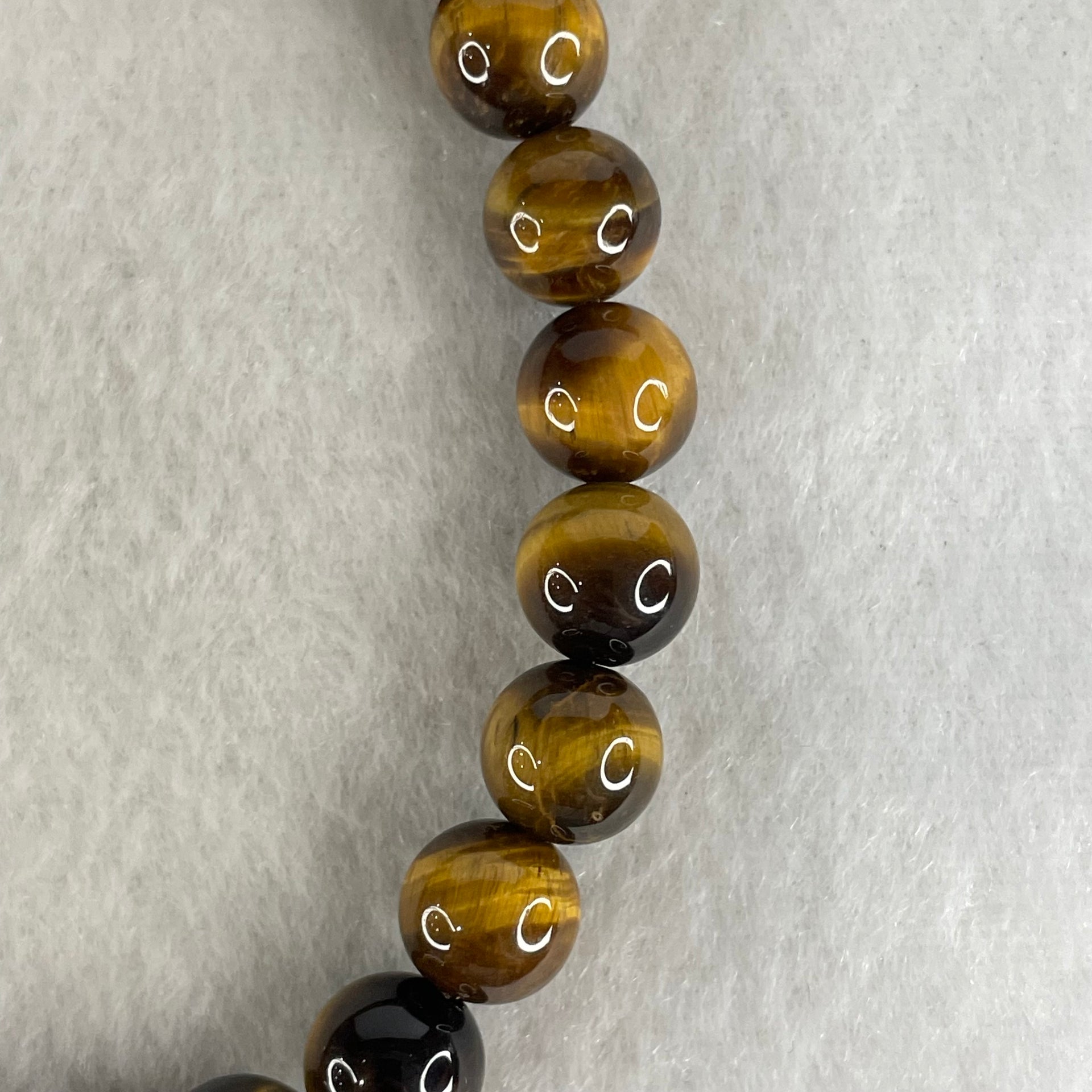 Natural Yellow Tiger's Eye Quartz Beads Bracelet 18.22g 16cm 8.5mm 23 Beads - Huangs Jadeite and Jewelry Pte Ltd