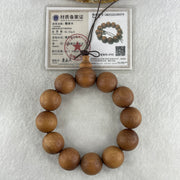 Certified Natural Sandalwood Beads Bracelet 52.52g 18cm 20.0mm 12Beads - Huangs Jadeite and Jewelry Pte Ltd