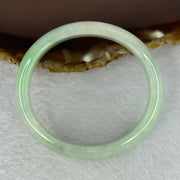 Type A Green Jadeite Oval Bangle 36.75g Internal Diameter 50.2mm 13.4 by 7.2mm (Internal Lines) - Huangs Jadeite and Jewelry Pte Ltd