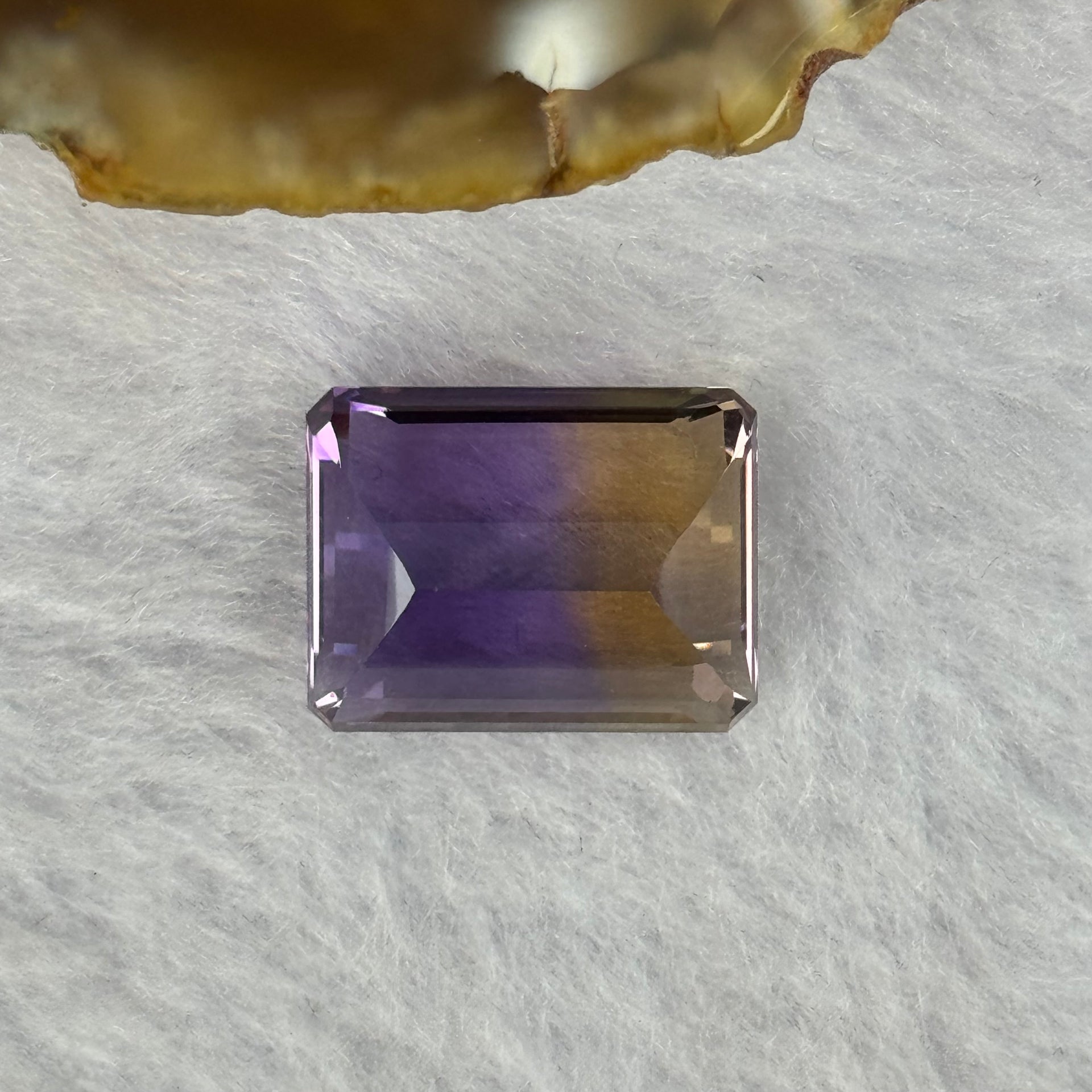 Natural Faceted Ametrine Parallelogram Shape 14.71ct 16.3 by 12.6 by 9.2mm - Huangs Jadeite and Jewelry Pte Ltd