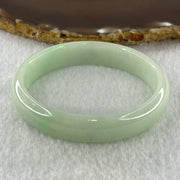 Natural Type A Light Green Jadeite Oval Bangle 36.17g Inner Diameter 54.6mm 12.5 by 6.4mm (Internal Lines) - Huangs Jadeite and Jewelry Pte Ltd