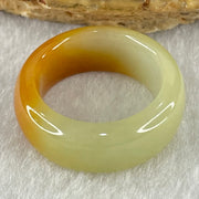 Type A Brownish Yellow and Green Jadeite Ring 6.24g 8.9 by 4.3mm US7.3 HK 16 (Very Slight Internal Line) - Huangs Jadeite and Jewelry Pte Ltd