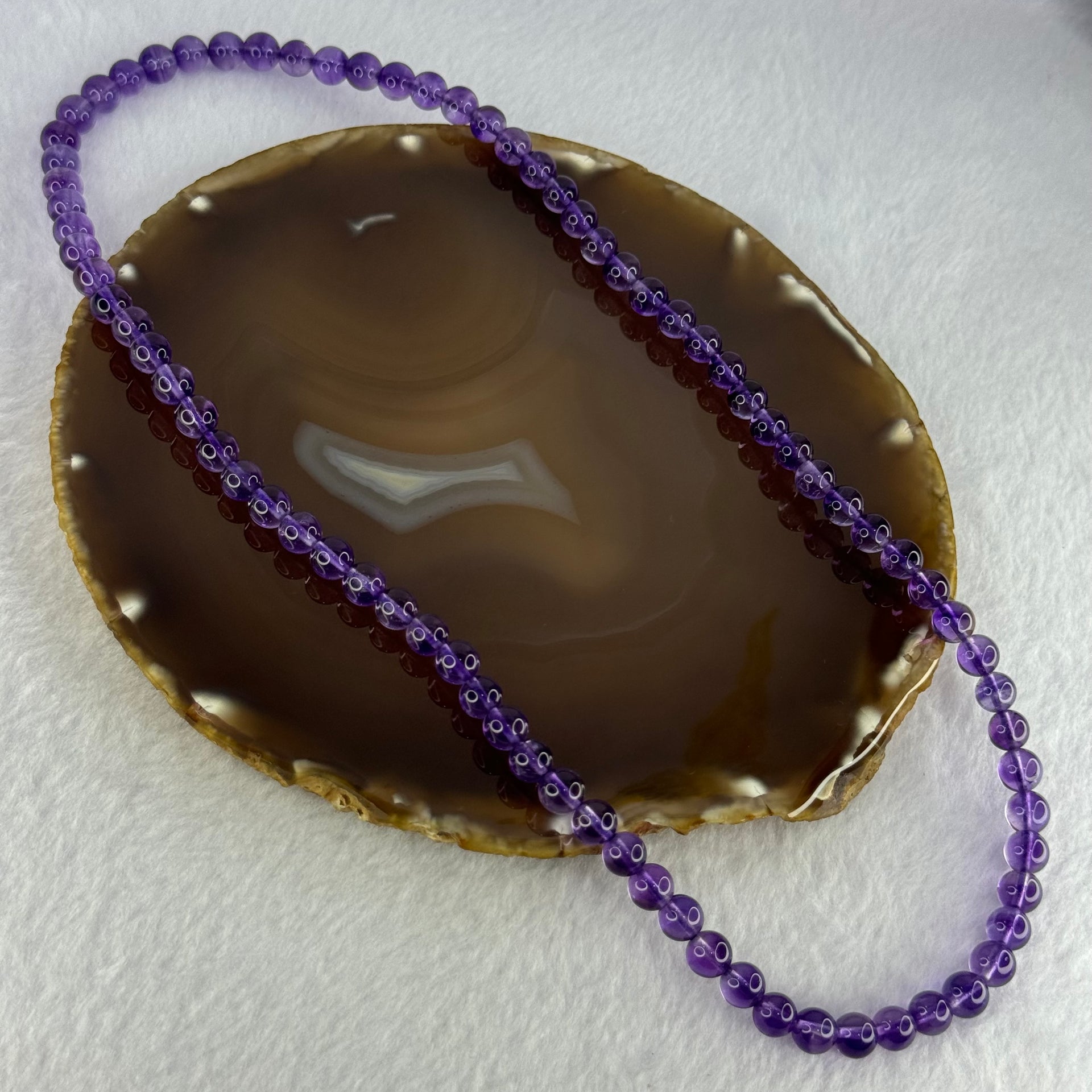 Good Grade Natural Amethyst Necklace 39.71g 52cm 7.3 by 79 Beads - Huangs Jadeite and Jewelry Pte Ltd