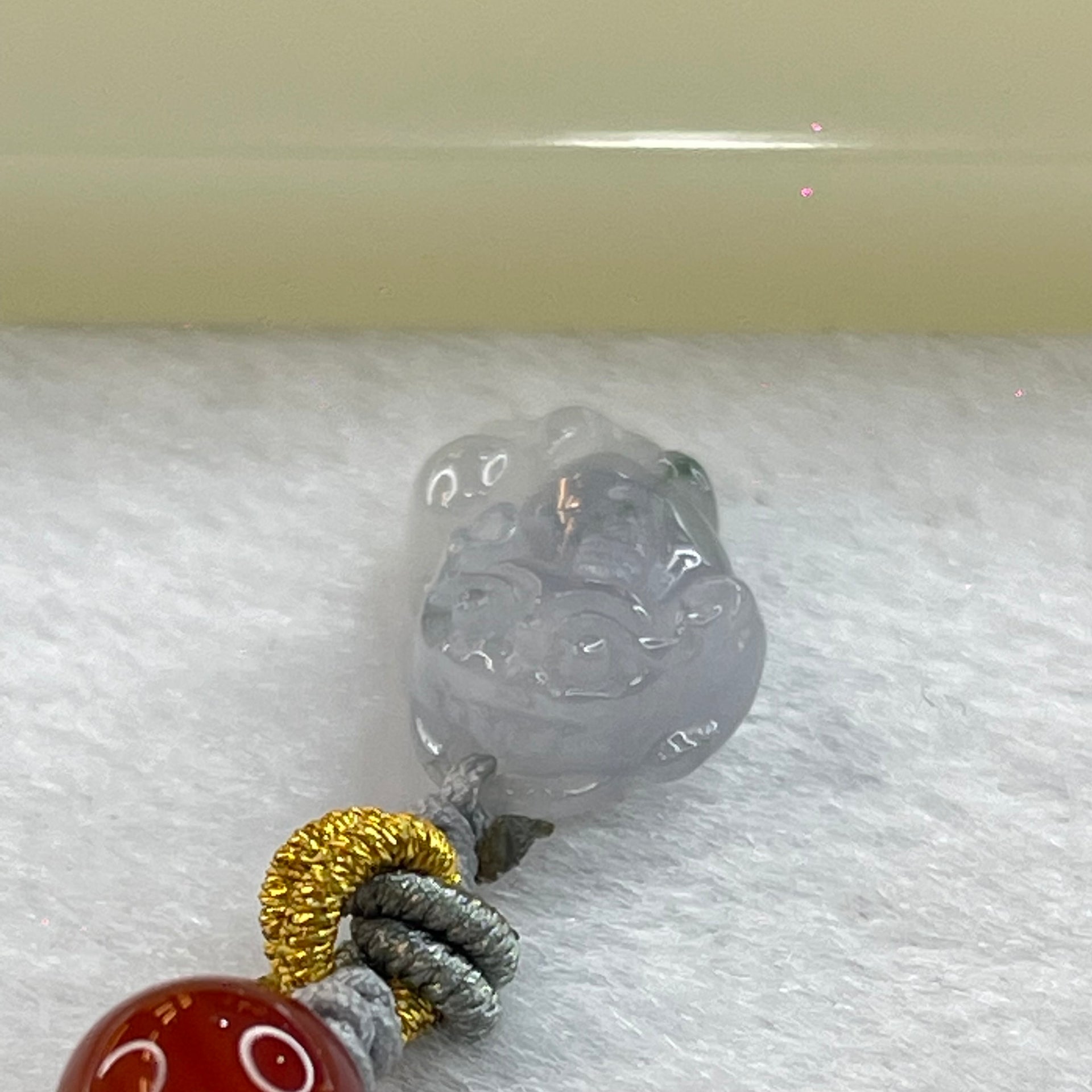 Type A Lavender Jadeite Pixiu Handphone Charm 2.77g 17.5 by 10.3 by 6.6mm - Huangs Jadeite and Jewelry Pte Ltd