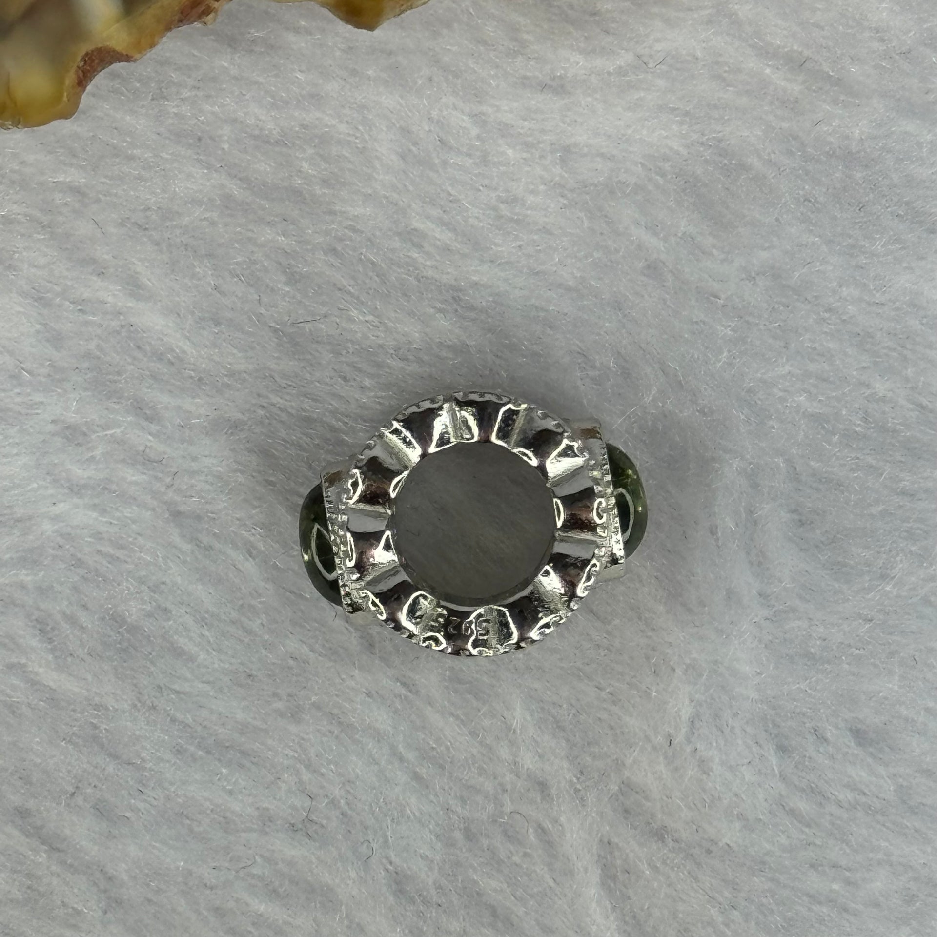 Natural Czech Republic Moldavite Meteorite Crystal in S925 Sliver Bracelet Charm 2.41g 15.1 by 11.9 by 9.3mm / 6.0 by 3.8 by 2.0mm - Huangs Jadeite and Jewelry Pte Ltd