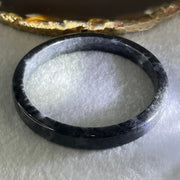 Type A Slightly Translucent to Opaque Wuji Black Grey Jadeite Bangle Internal Diameter 58.0mm 29.91g 8.7 by 5.7mm - Huangs Jadeite and Jewelry Pte Ltd