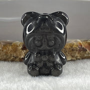 Black Obsidian Labubu Charm Display 15.67g 29.4 by 22.2 by 19.6mm - Huangs Jadeite and Jewelry Pte Ltd