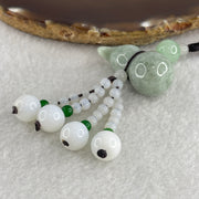 Natural Type A Green Jadeite Hulu Charm 24.96g 33.9 by 17.4mm - Huangs Jadeite and Jewelry Pte Ltd