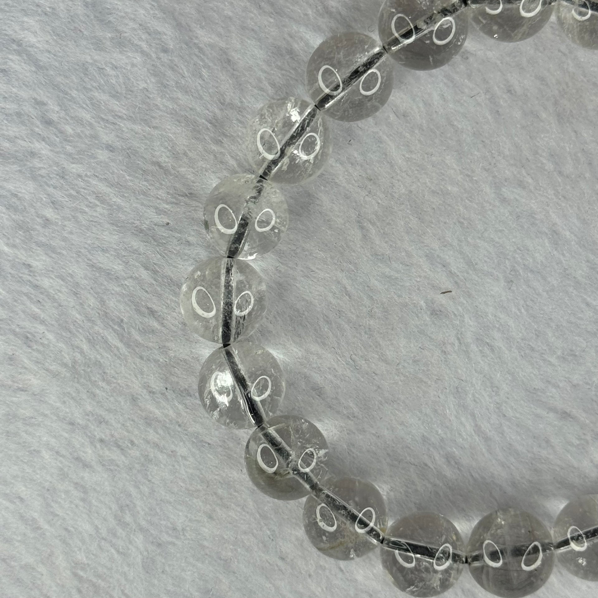 Natural Titanium Rutilated Clear Quartz 24.44g 16.5cm 9.7mm 20 Beads - Huangs Jadeite and Jewelry Pte Ltd