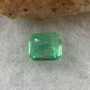 Natural Colombia Vivid Green Emerald (Beryl) Cut-Cornered Rectangle Step cut 0.46ct 4.8 by 4.2 by 3.0mm - Huangs Jadeite and Jewelry Pte Ltd