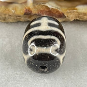 Natural Powerful Tibetan Old Oily Agate Double Nectar Vessel Dzi Bead Heavenly Master (Tian Zhu) 花蜜容器眼天珠 4.75g 17.8 by 13.3mm - Huangs Jadeite and Jewelry Pte Ltd