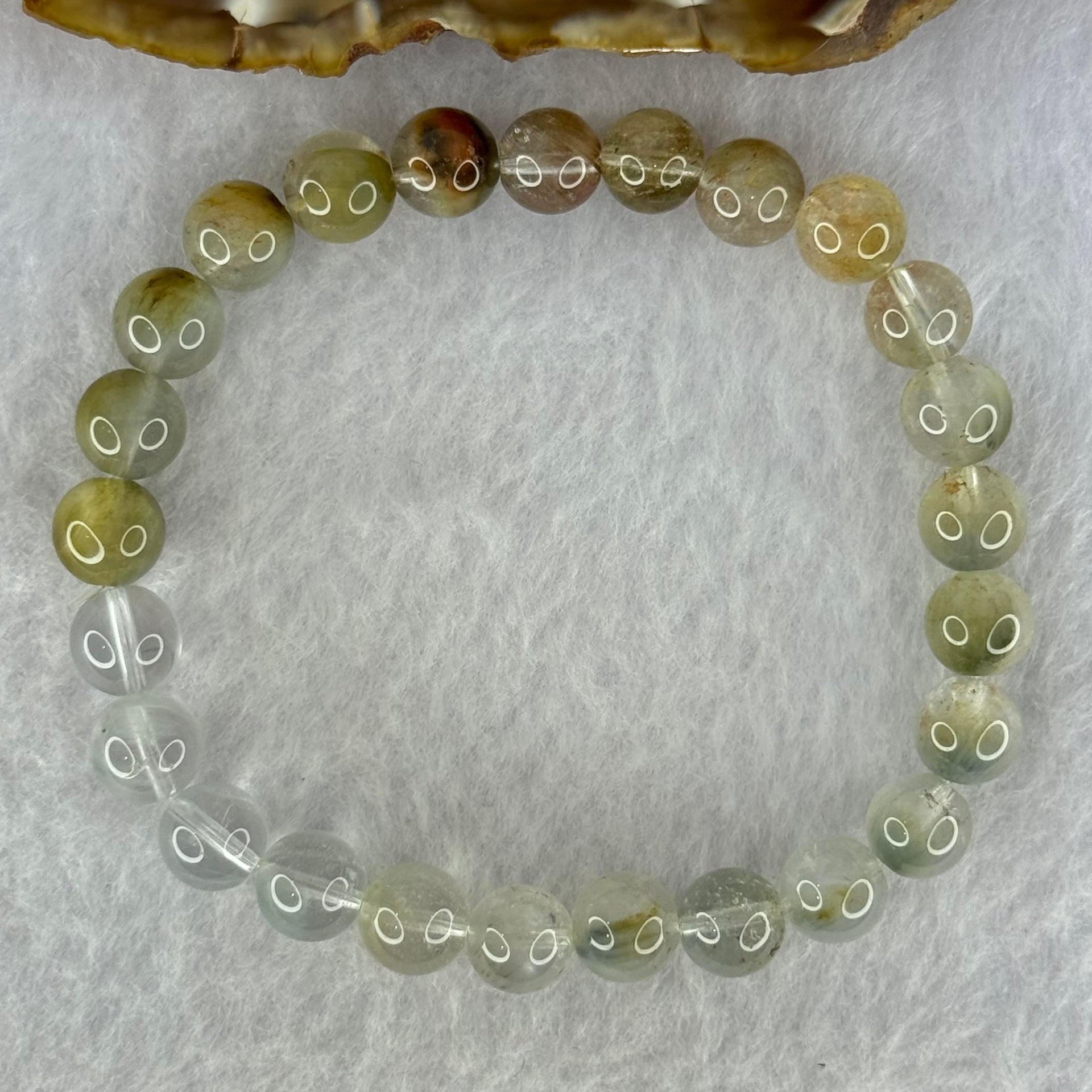 Natural Blue Rabbit Hair Rutilated Quartz Beads Bracelet 22.20g 18cm 8.8mm 26 Beads - Huangs Jadeite and Jewelry Pte Ltd