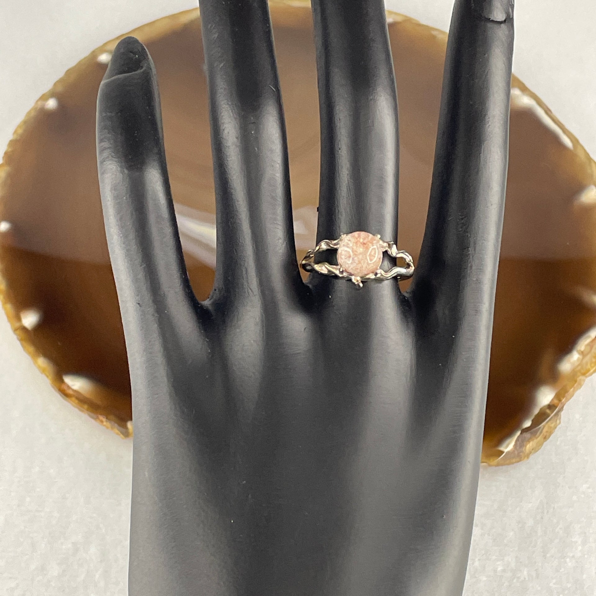 Good Grade Natural Red Phantom Quartz Ring in S925 Sliver 3.23g 7.8 by 5.5mm (Adjustable Size) - Huangs Jadeite and Jewelry Pte Ltd