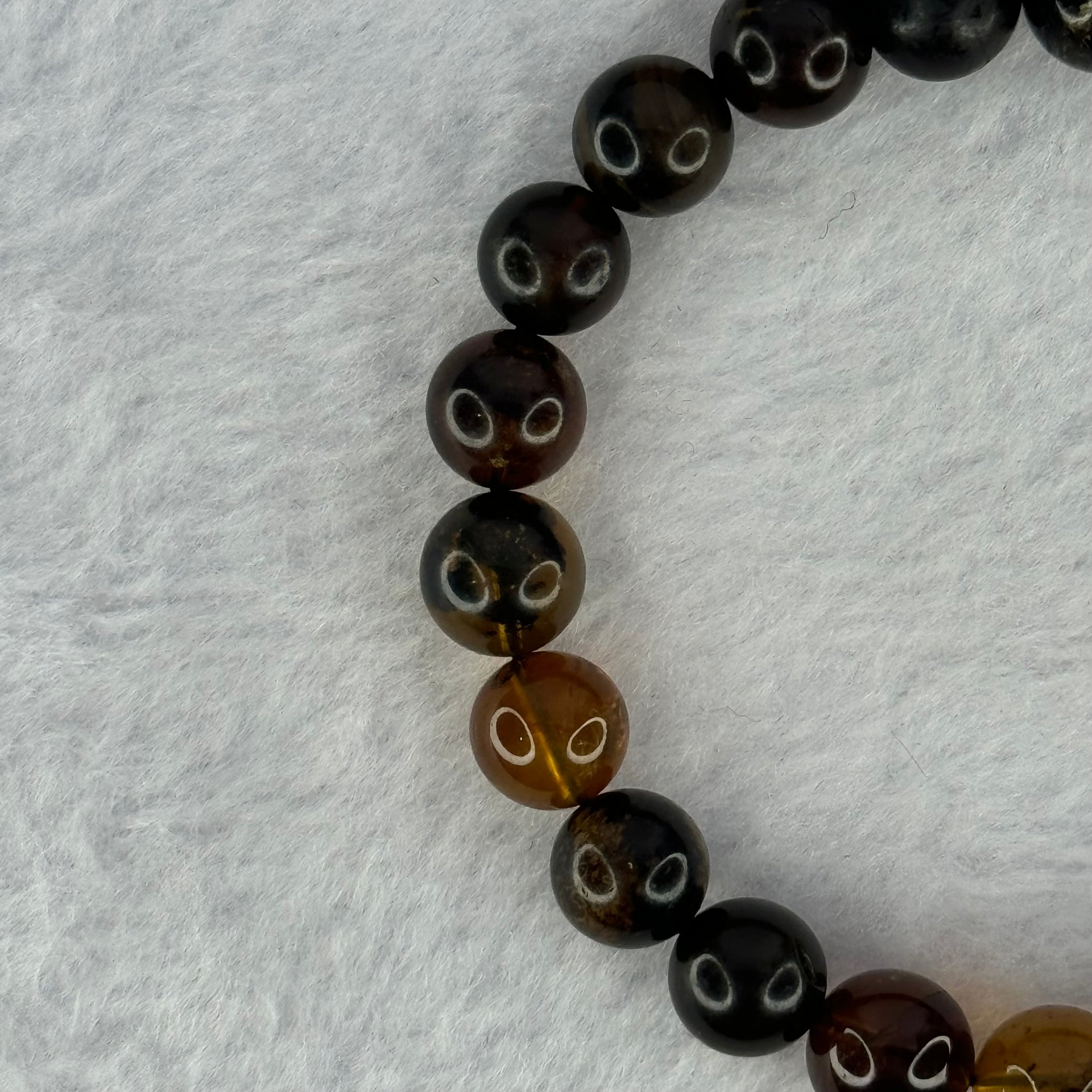 Natural Mixed Amber Beads Bracelet 7.82g 15.5cm 8.7mm 22 Beads - Huangs Jadeite and Jewelry Pte Ltd