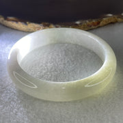 Natural Type A Near White Jadeite Bangle | 61.2mm Inner Diameter (62.51g 13.0x8.0mm | Slight External Line | Pure Mind, Serenity & Aura Cleansing) - Huangs Jadeite and Jewelry Pte Ltd