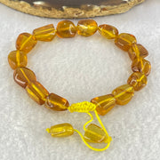 Natural Yellow Amber Fragments Bracelet 11.18g 18cm 15.4 by 10.2 by 8.1mm 15pcs - Huangs Jadeite and Jewelry Pte Ltd