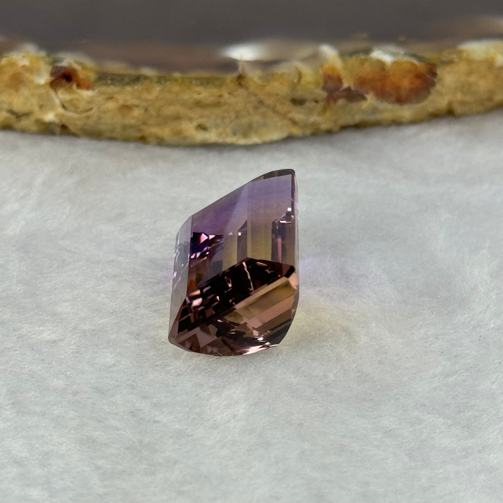 Natural Faceted Ametrine Parallelogram Shape 22.24ct 21.3 by 13.5 by 9.7mm - Huangs Jadeite and Jewelry Pte Ltd