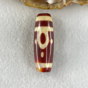 Natural Powerful Tibetan Old Oily Red White Agate One Eye Earth Element Dzi Bead Heavenly Master (Tian Zhu) 一眼土元素天珠 10.65g 38.0 by 13.3mm - Huangs Jadeite and Jewelry Pte Ltd