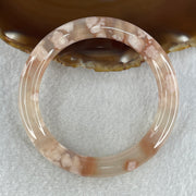 Natural Pinkish Flower Agate Bangle 45.47g Internal Diameter 59.5mm 10.0 by 10.7mm (Perfect) - Huangs Jadeite and Jewelry Pte Ltd