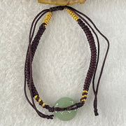 Type A Blueish Green Jadeite Ping An Kou Donut In String Bracelet 2.06g 12.7 by 4.4mm - Huangs Jadeite and Jewelry Pte Ltd