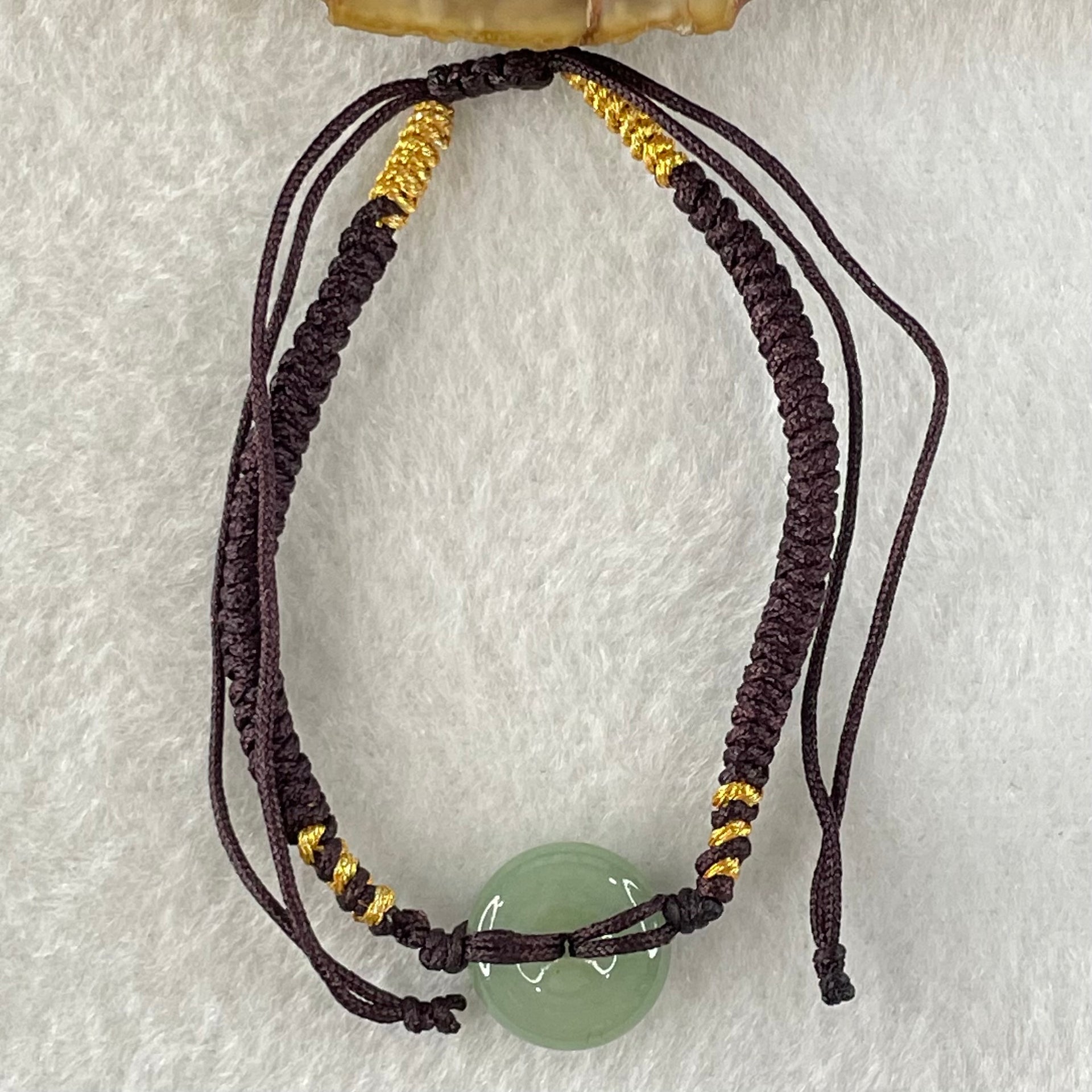 Type A Blueish Green Jadeite Ping An Kou Donut In String Bracelet 2.06g 12.7 by 4.4mm - Huangs Jadeite and Jewelry Pte Ltd