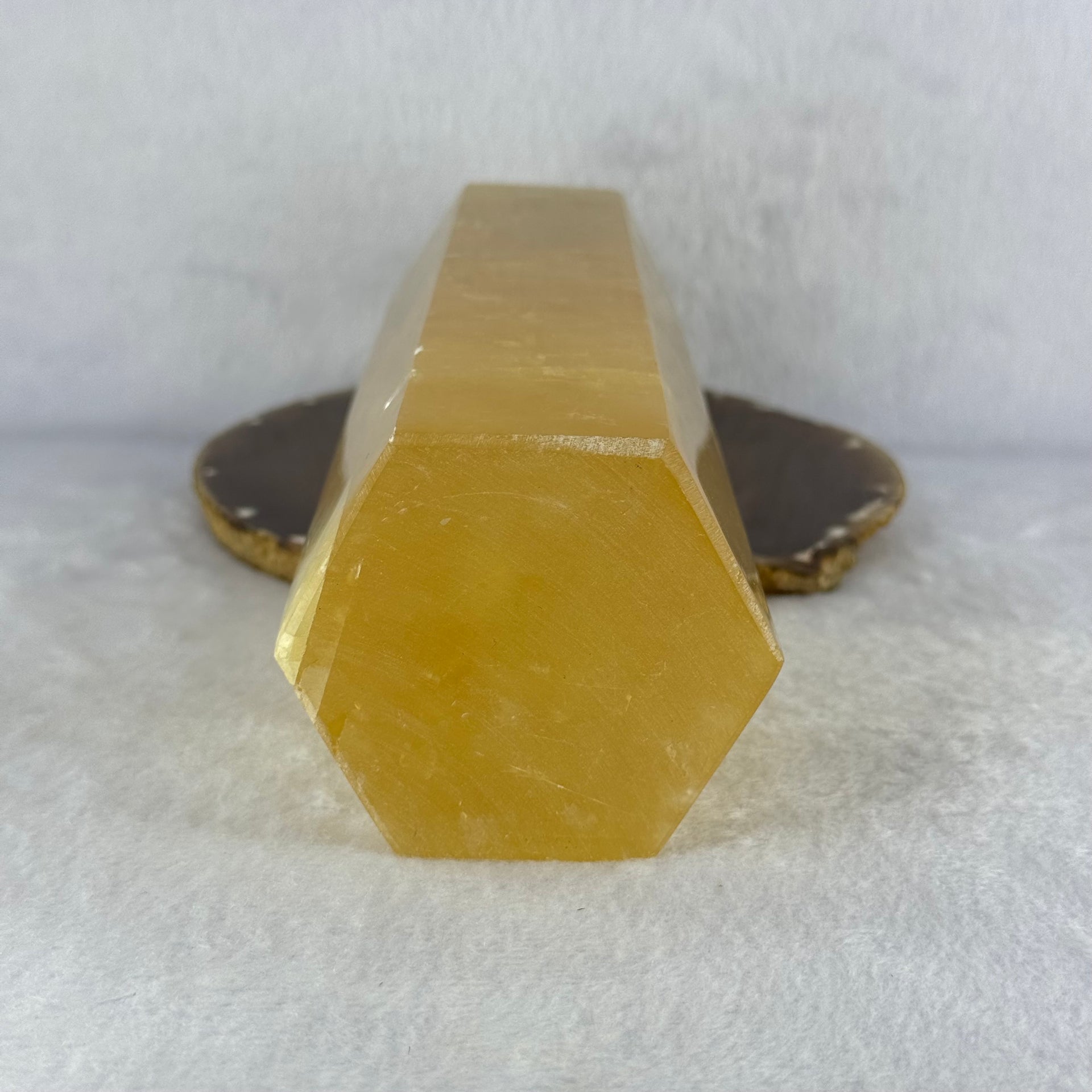Natural Yellow Calcite Tower Display 1,926.4g 245.0 by 74.0 by 65.0mm - Huangs Jadeite and Jewelry Pte Ltd