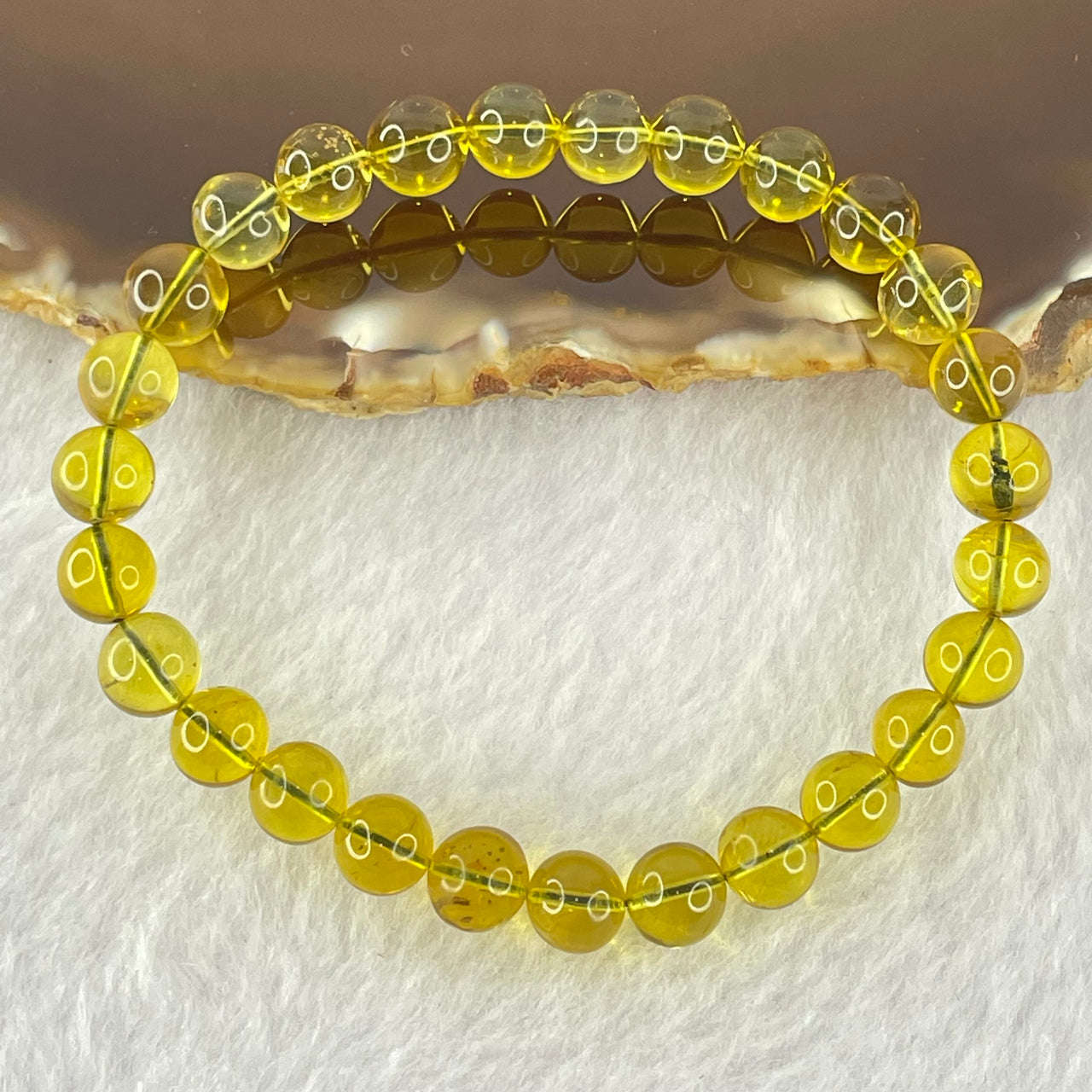 Natural Purple Honey Amber Beads Bracelet 天然紫蜜琥珀手链 3.33g 7.1mm 27 Beads - Huangs Jadeite and Jewelry Pte Ltd