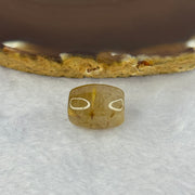 Natural Golden Rutilated Quartz Crystal Lulu Tong Barrel 5.43g 17.1 by 14.0mm - Huangs Jadeite and Jewelry Pte Ltd