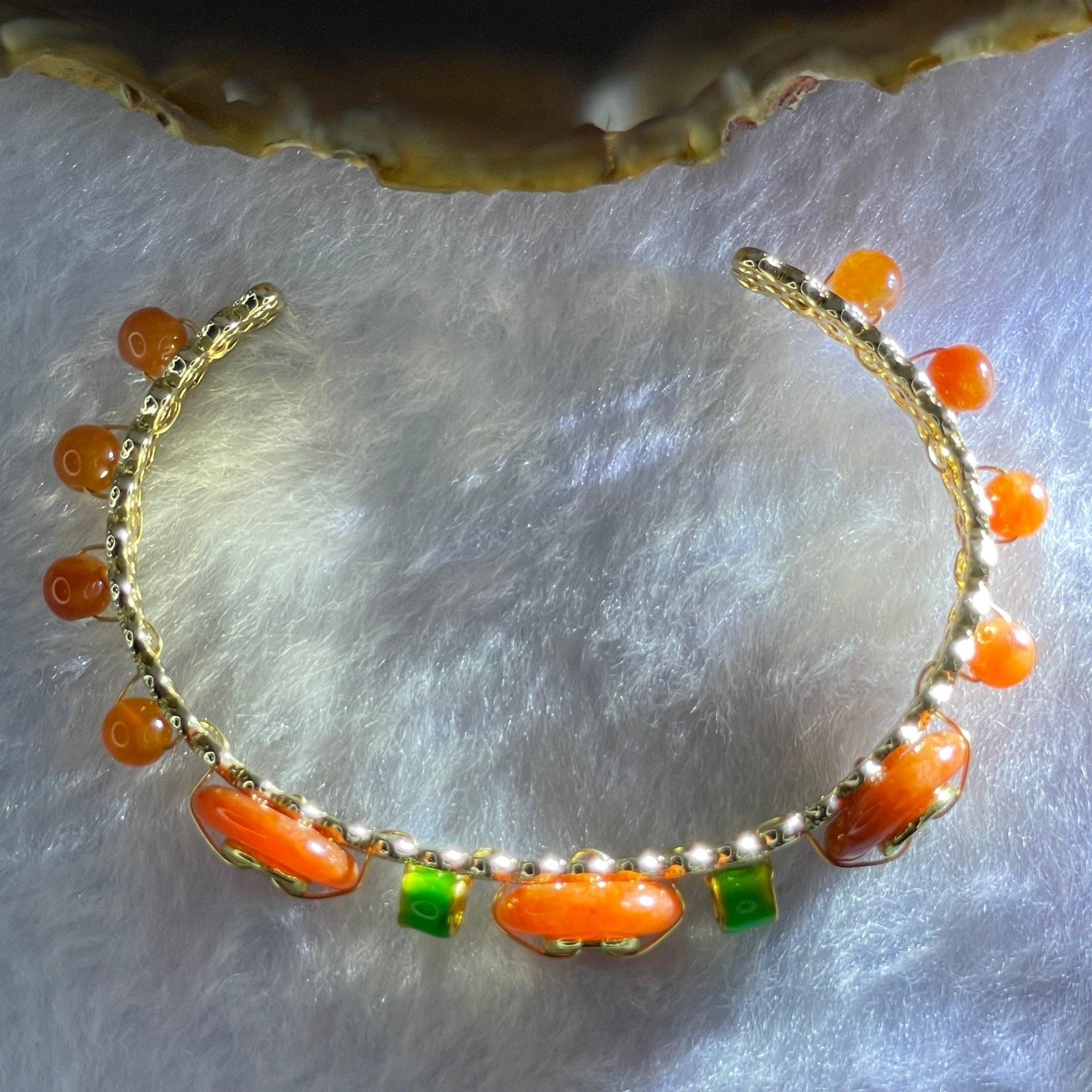 Type A Red Jadeite Ping An Kou Donut and Beads 13.22g 12.9 by 4.0mm 3pcs 5.0mm 8 Beads - Huangs Jadeite and Jewelry Pte Ltd