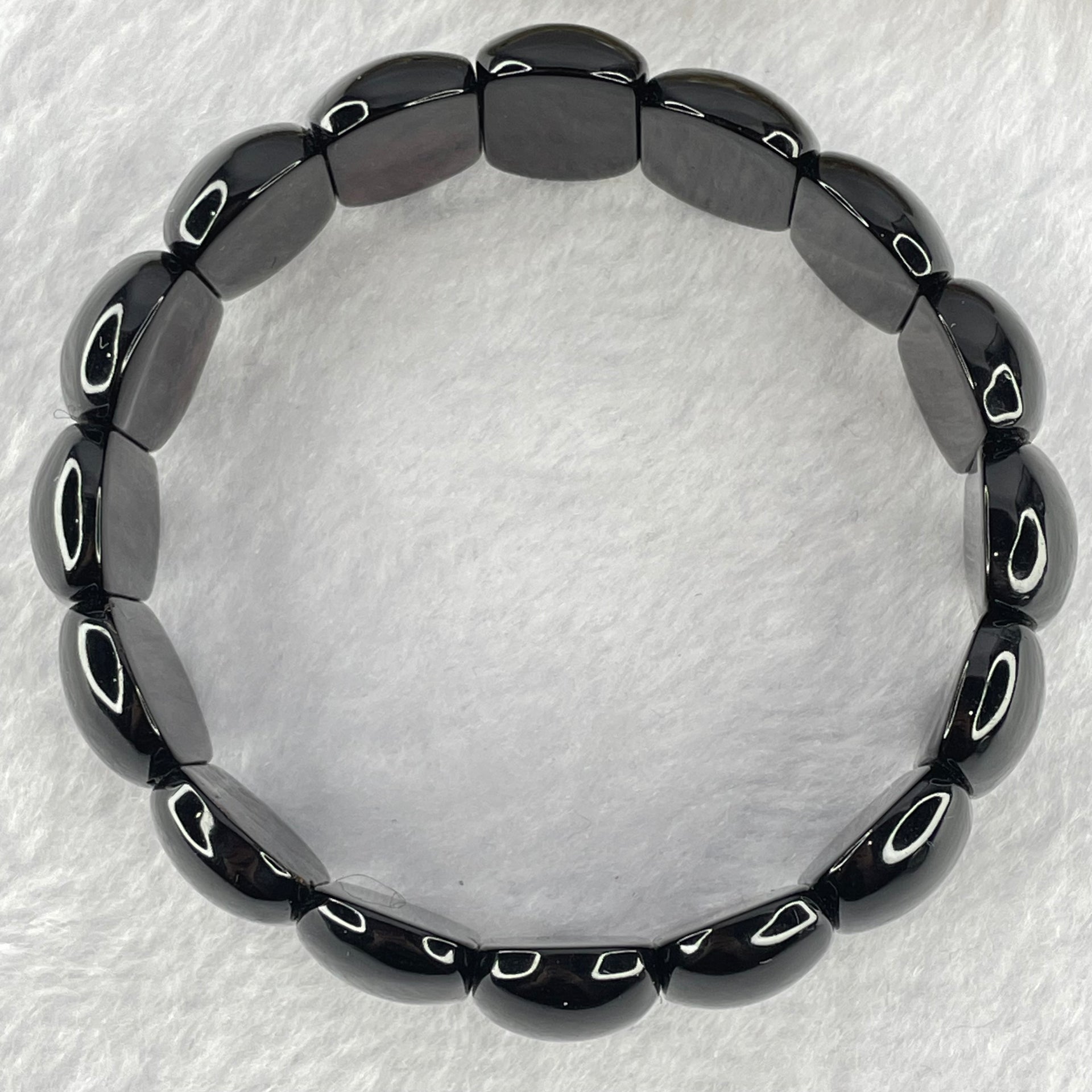 Natural Black Gold King Amber Beads Bracelet 天然黑金王琥珀手链 17.37g 17cm 20.5 by 11.9 by 6.5mm 16pcs - Huangs Jadeite and Jewelry Pte Ltd