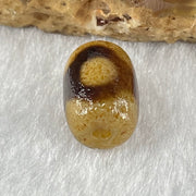 Natural Powerful Tibetan Old Oily Agate 3 Eyes Dzi Bead Heavenly Master (Tian Zhu) 三眼天诛 1.43g 12.0 by 8.6mm - Huangs Jadeite and Jewelry Pte Ltd