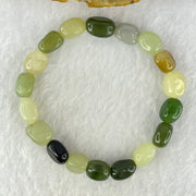 Natural Muti Color Serpentine Beads Bracelet 17.24g 14cm 8.5mm 18 Beads - Huangs Jadeite and Jewelry Pte Ltd