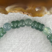 Natural Type A Semi Icy Blueish Green Jadeite Donut Beads Bracelet 8.59g 15cm 5.0mm 56Beads - Huangs Jadeite and Jewelry Pte Ltd