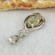 Good Grade Rare Natural Blue Dumortierite Rutilated Quartz in S925 Pendant 2.23g 12.3 by 6.9 by 3.5mm - Huangs Jadeite and Jewelry Pte Ltd