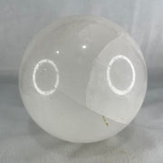 Natural Milky White Quartz Crystal Sphere Ball with Wooden Stand 2,705.8g 118.0 by 155.0mm - Huangs Jadeite and Jewelry Pte Ltd
